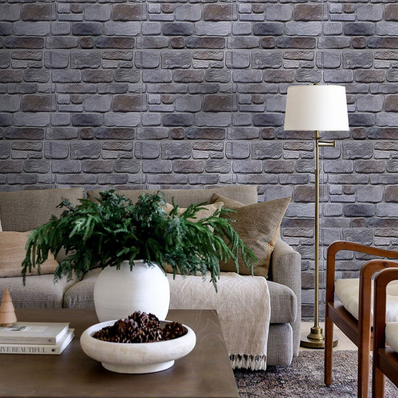 3D Smoke Rustic Stone Peel and Stick Wall Tile