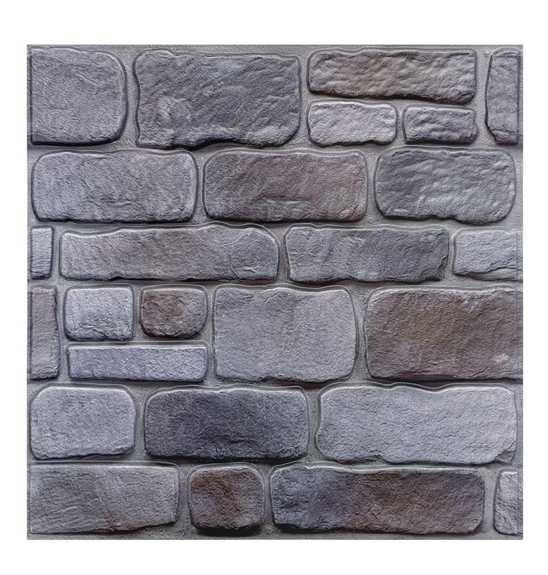 Azulejo de pared de piedra rústica con efecto ahumado 3D, despegable y adhesivo