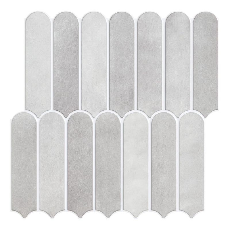 3D Gray Fish Scale Peel and Stick Wall Tile