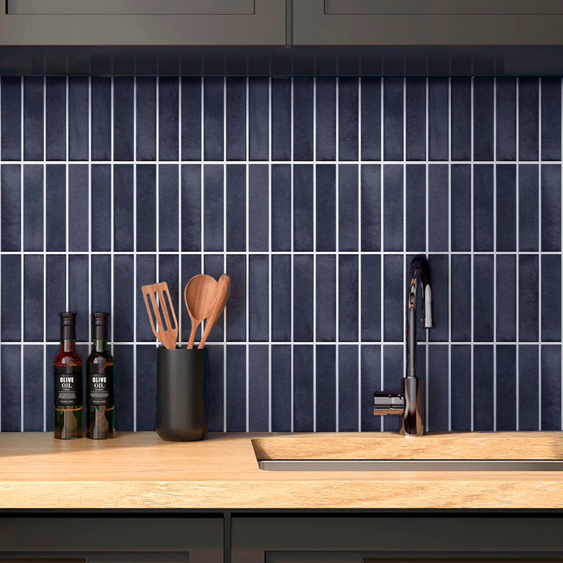 3D Navy Blue Linear Mosaic Peel and Stick Wall Tile