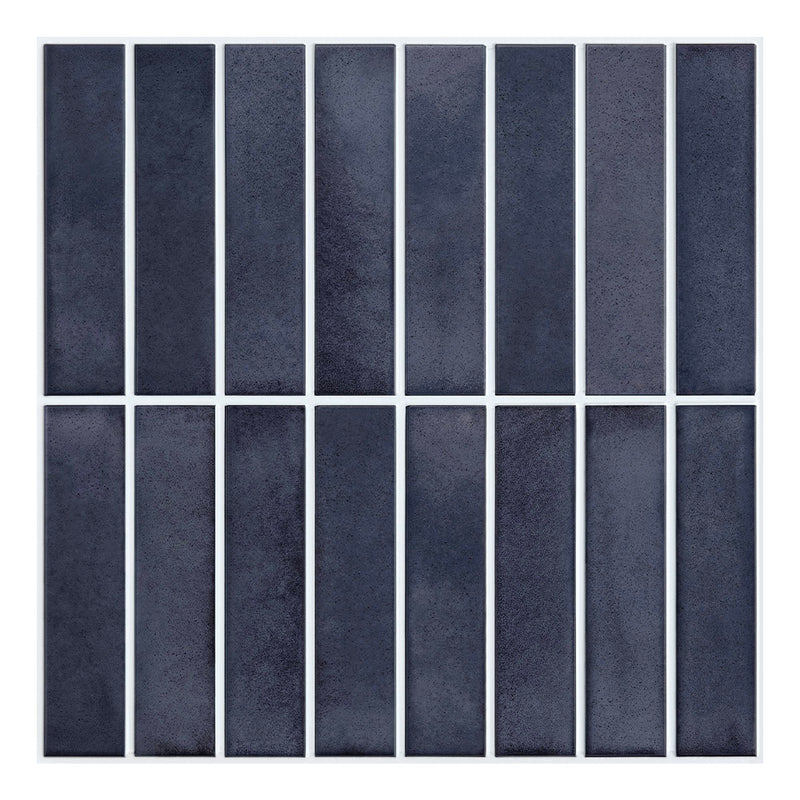 3D Navy Blue Linear Mosaic Peel and Stick Wall Tile