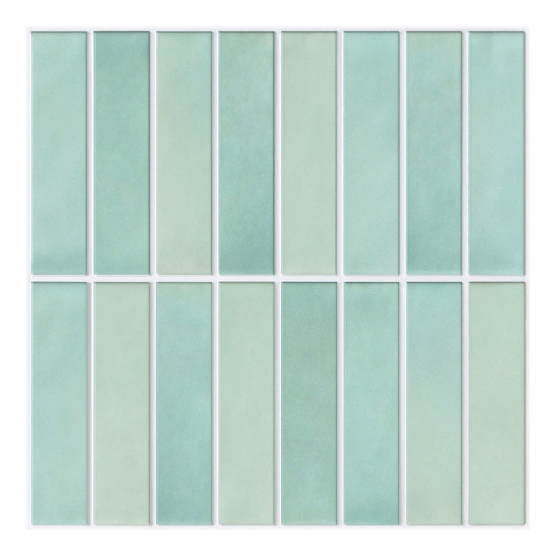 Tile Size Gradient 3D Light Green Gradient Linear Mosaic Peel and Stick Wall Tile – Commomy
