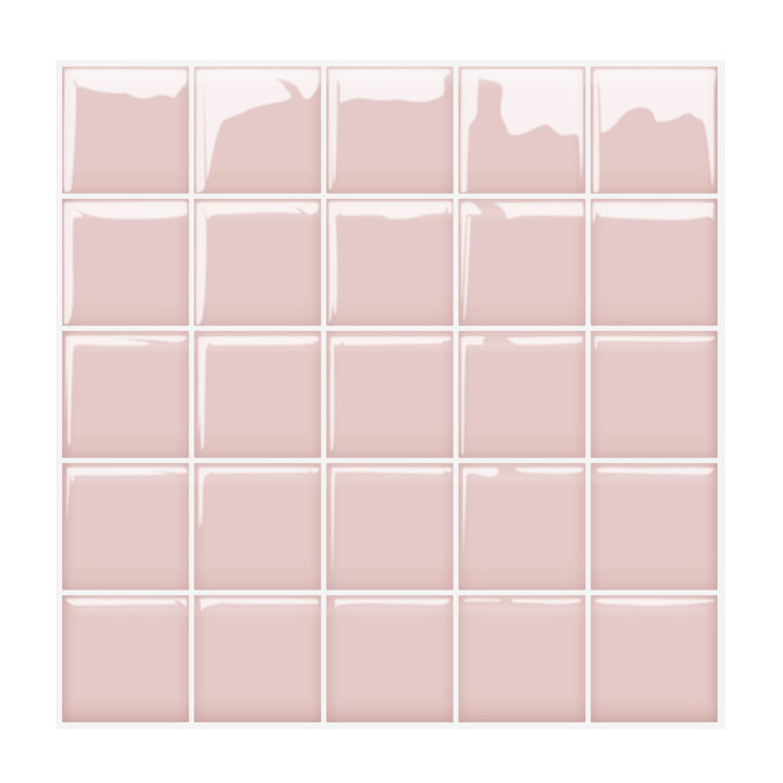 Mirrored Pink Square Mosaic Wall Tiles - Pack Of 20-10cm X 10cm
