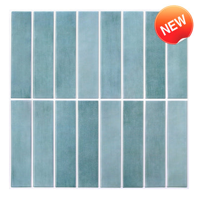 3D Ocean Color Straight Linear Mosaic Peel and Stick Wall Tile