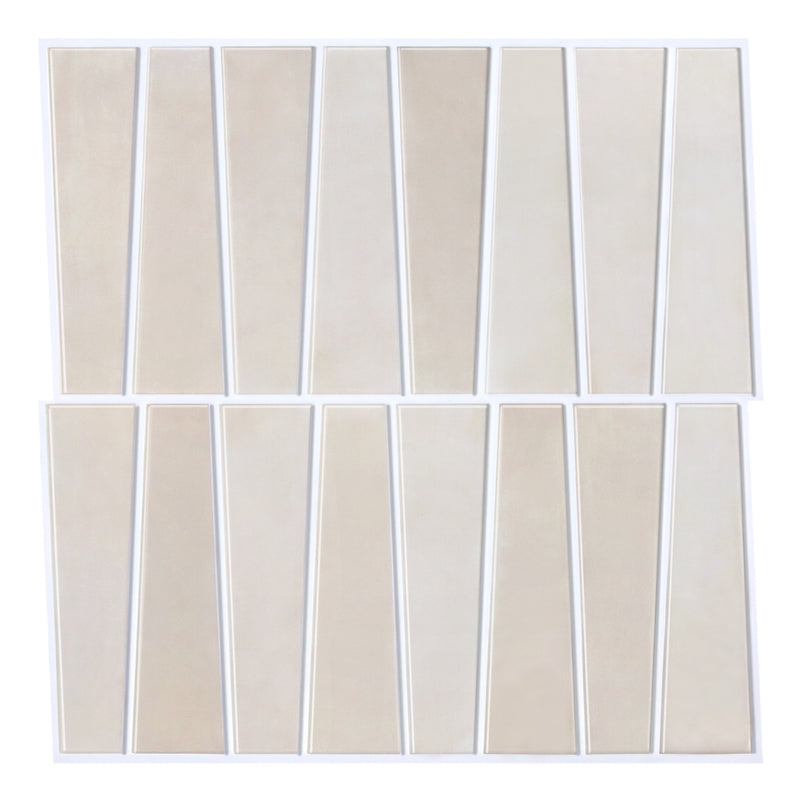 3D Trapezoid Cream Peel and Stick Wall Tile