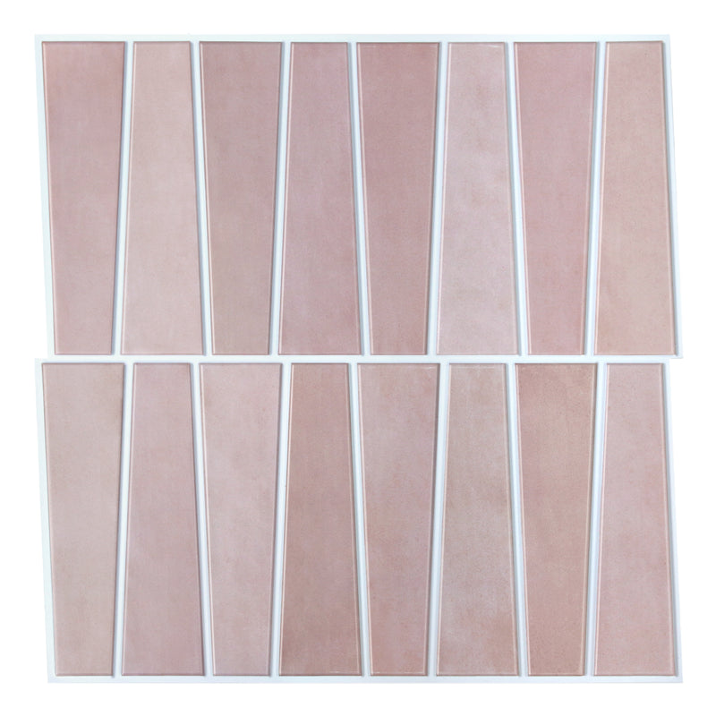 3D Trapezoid Pink Peel and Stick Wall Tile