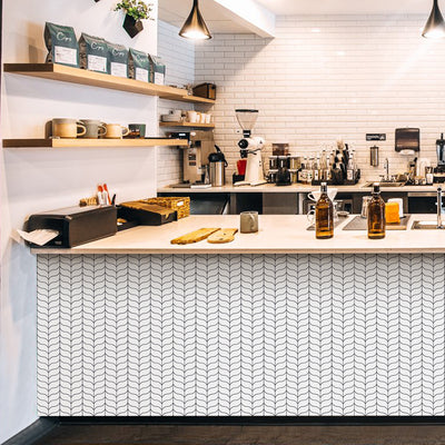 White Leaf Shaped Peel and Stick Backsplash Tile