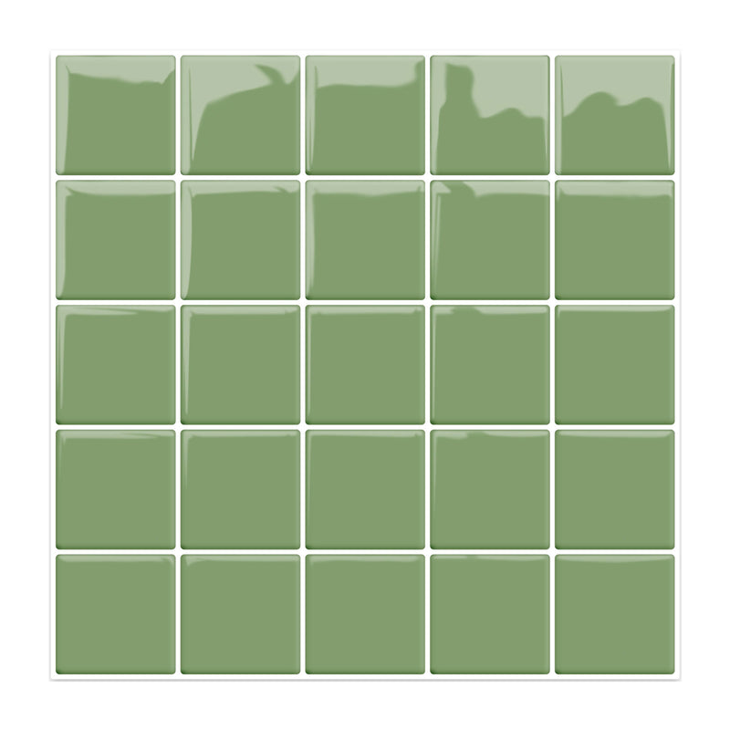 Green Square Peel and Stick Backsplash Tile