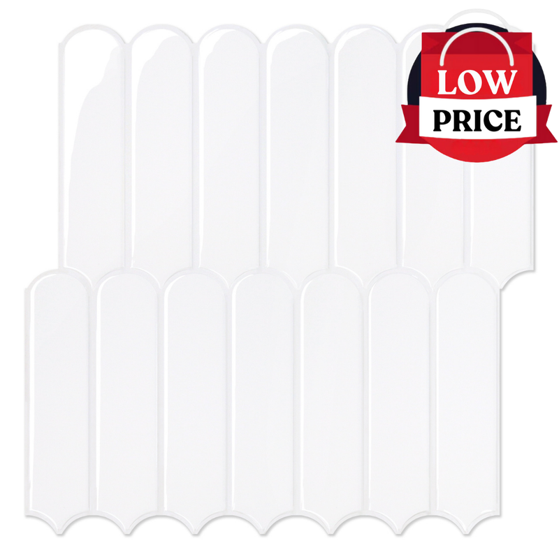 Azulejos autoadhesivos de escamas de pescado blanco para salpicadero - Diseño más grueso