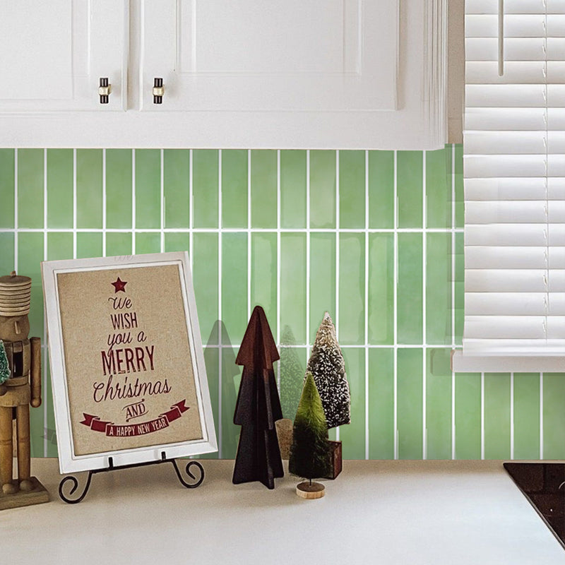 Sage Green Linear Peel and Stick Backsplash Tile