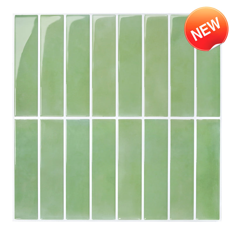 Sage Green Linear Peel and Stick Backsplash Tile