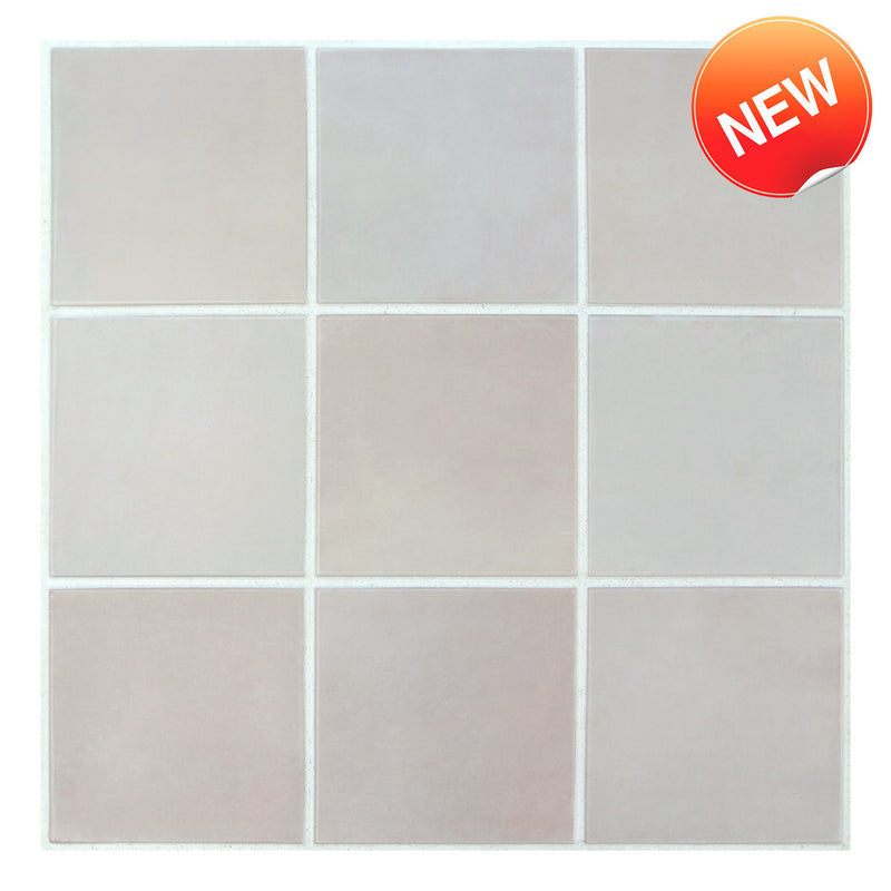 3D Greyish Pink Square Peel and Stick Wall Tile