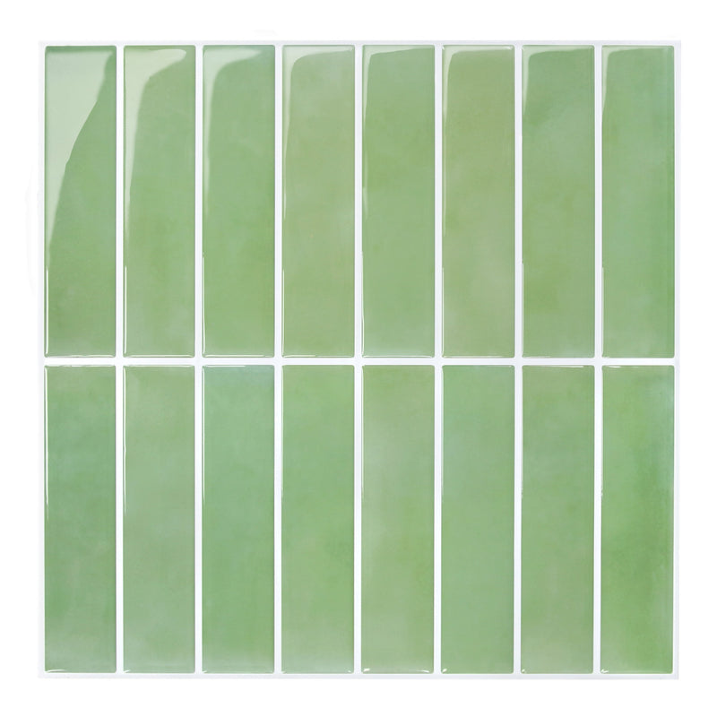 Sage Green Linear Peel and Stick Backsplash Tile