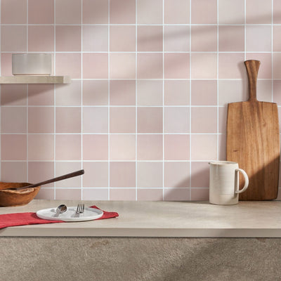 3D Dusty Rose Pink Square Peel and Stick Wall Tile