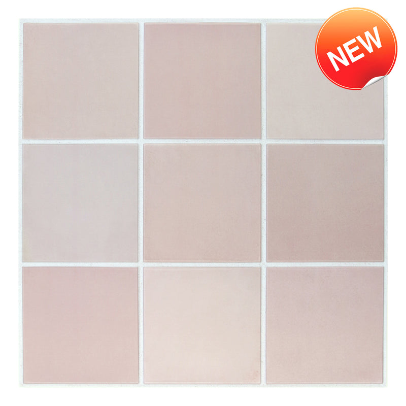 3D Dusty Rose Pink Square Peel and Stick Wall Tile