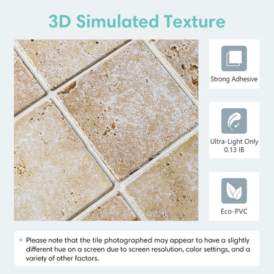 3D Rock Stone Square Peel and Stick Wall Tile