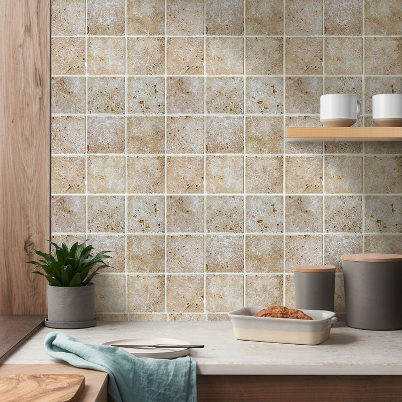 3D Rock Stone Square Peel and Stick Wall Tile