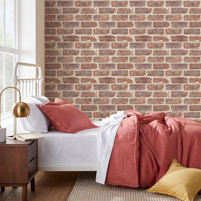 3D Old Red Rustic Brick Peel and Stick Wall Tile