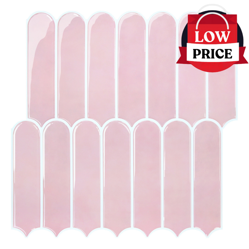 Blush Pink Fish Scale Peel and Stick Backsplash Tile - Thicker Design