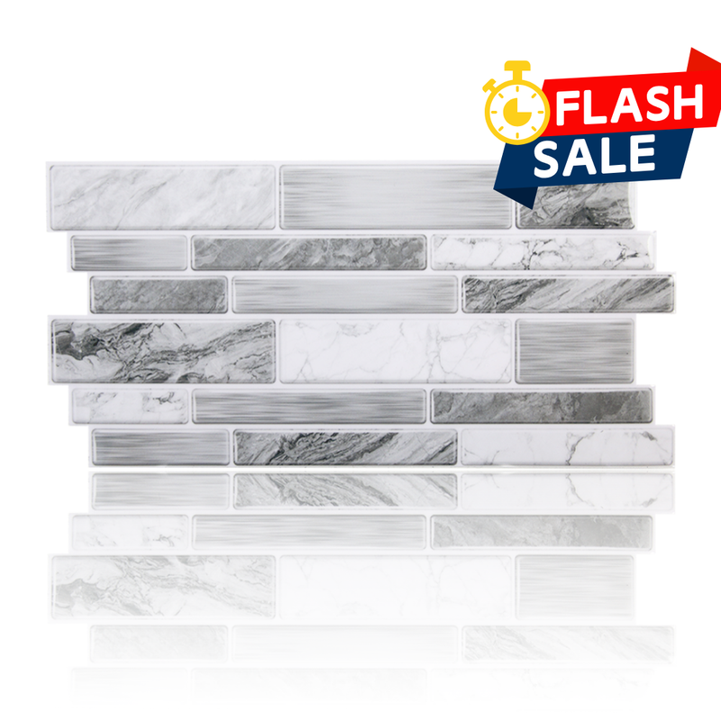 White Grey Marble Peel and Stick Tile Stickers