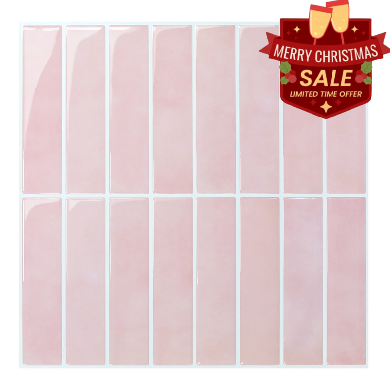 Pink Linear Peel and Stick Backsplash Tile