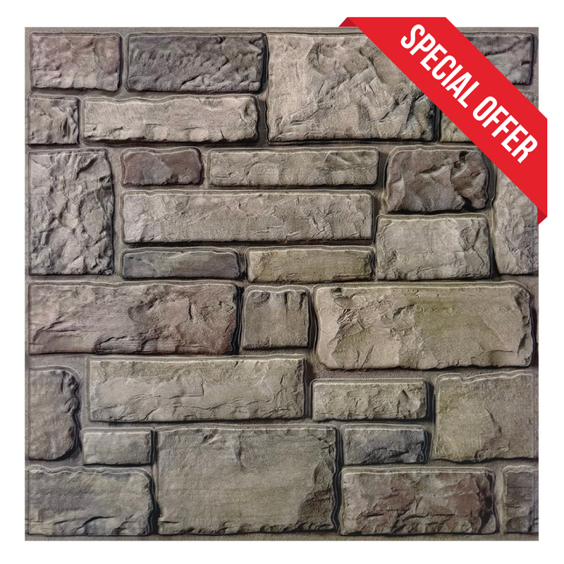 3D Rustic Brown Stone Peel and Stick Wall Tile