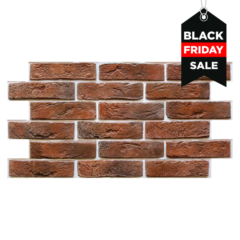 3D Red Brick Wall Panels Peel and Stick -Large Size