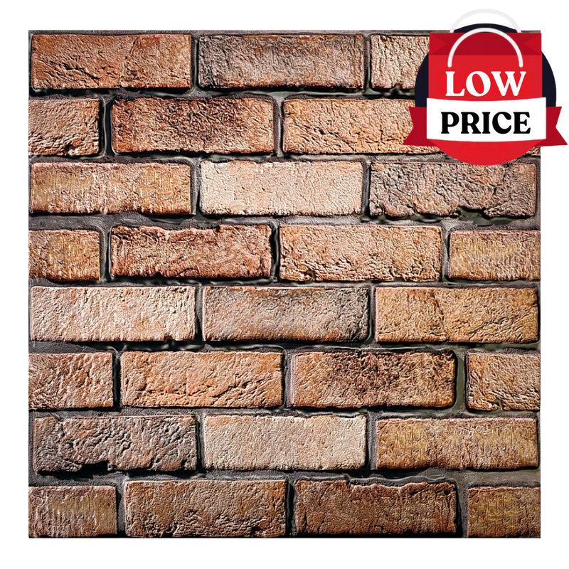 3D Dark Brown Brick Peel and Stick Wall Tile