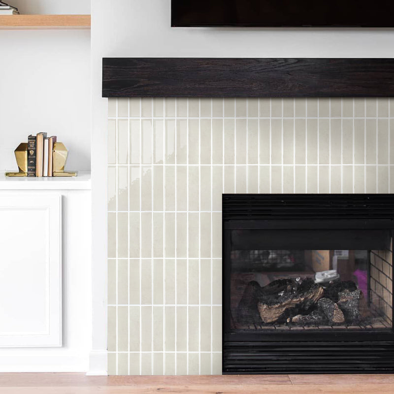Beige Cream Color Linear Peel and Stick Backsplash Tile