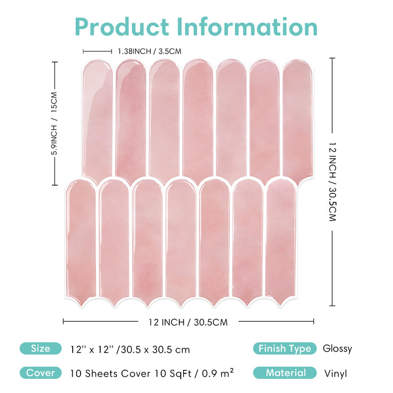 Pink Fish Scale Peel and Stick Backsplash Tile - Thicker Design