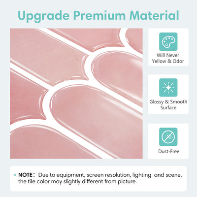 Pink Fish Scale Peel and Stick Backsplash Tile - Thicker Design