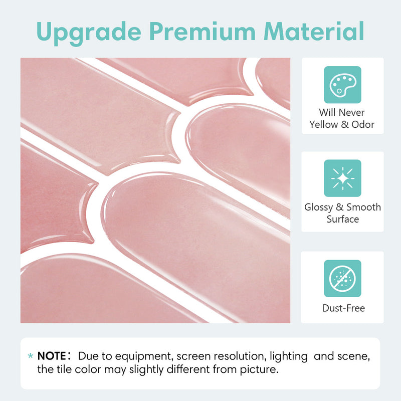 Pink Fish Scale Peel and Stick Backsplash Tile - Thicker Design
