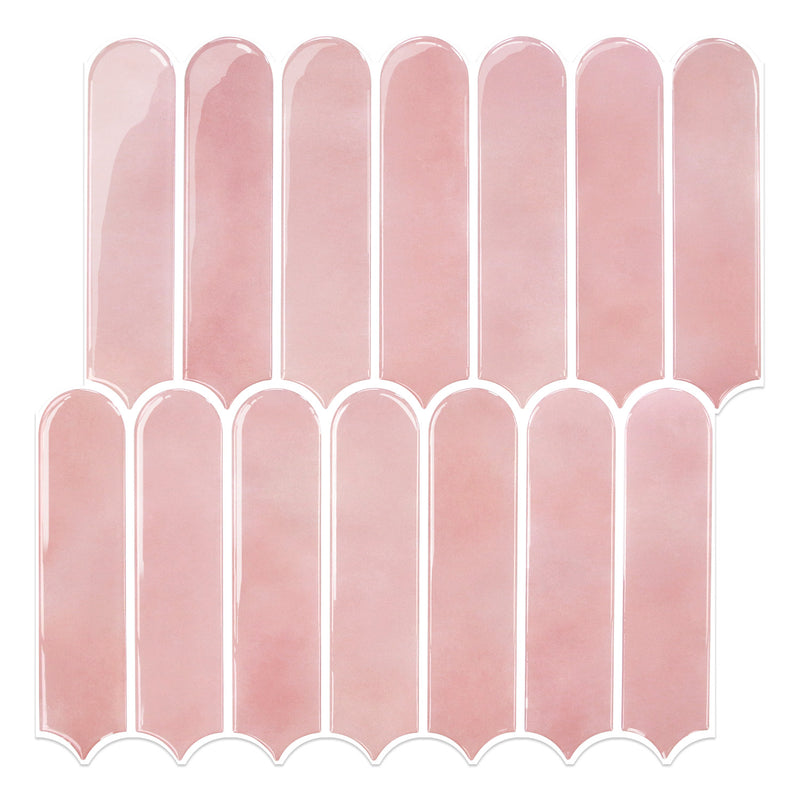 Pink Fish Scale Peel and Stick Backsplash Tile - Thicker Design