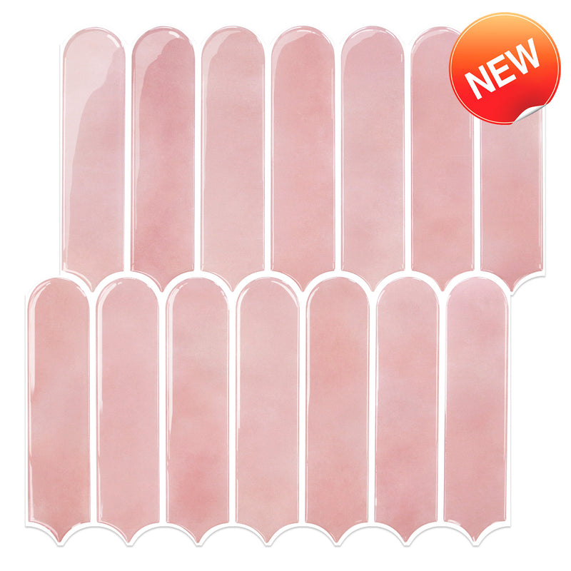 Pink Fish Scale Peel and Stick Backsplash Tile - Thicker Design