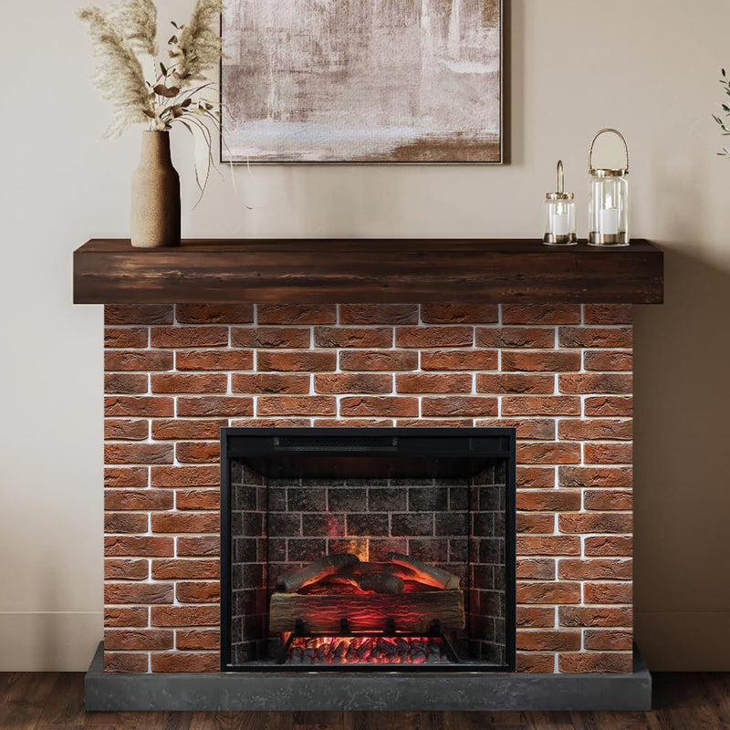 3D Red Brick Wall Panels Peel and Stick -Large Size