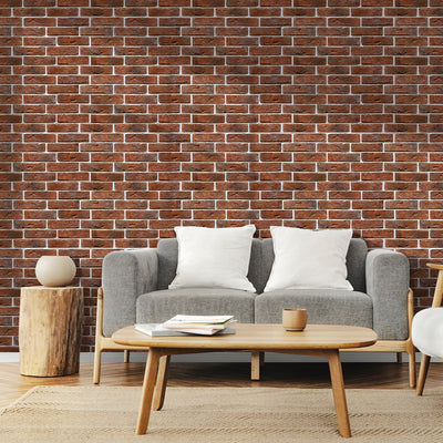 3D Red Brick Wall Panels Peel and Stick -Large Size