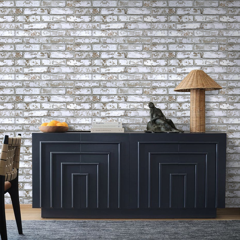 3D Rustic Whitewash Brick Wall Panels Peel and Stick -Large Size