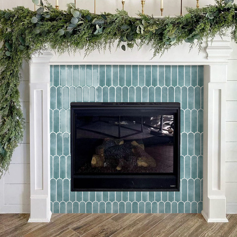 Ocean Mist Fish Scale Peel and Stick Backsplash Tile - Thicker Design