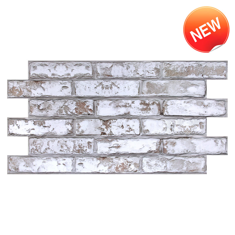 3D Rustic Whitewash Brick Wall Panels Peel and Stick -Large Size