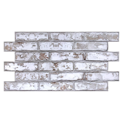 3D Rustic Whitewash Brick Wall Panels Peel and Stick -Large Size