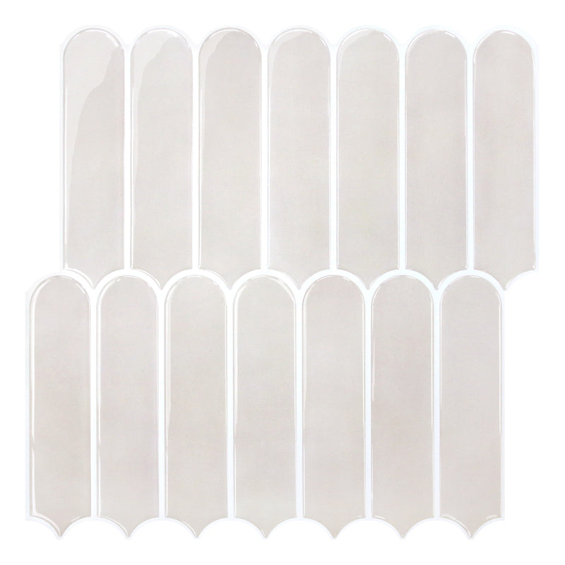 Toledo Cream Fish Scale Peel and Stick Backsplash Tile - Thicker Design