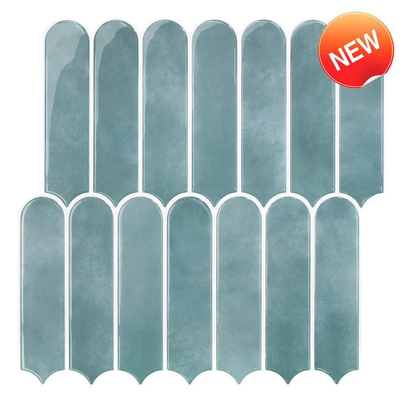 Ocean Mist Fish Scale Peel and Stick Backsplash Tile - Thicker Design