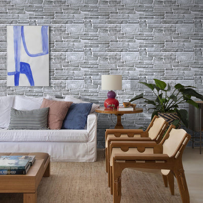 3D Grey Stone Wall Panels Peel and Stick -Large Size
