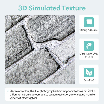3D Grey Stone Wall Panels Peel and Stick -Large Size