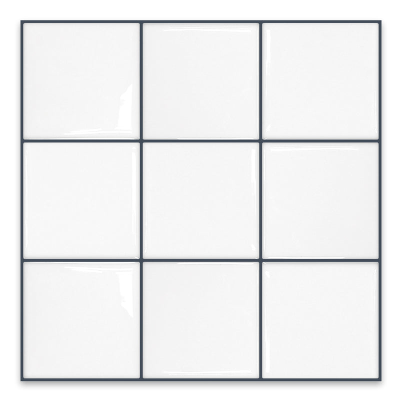 Azulejos para salpicaderos despegables y adhesivos cuadrados pequeños en blanco y negro
