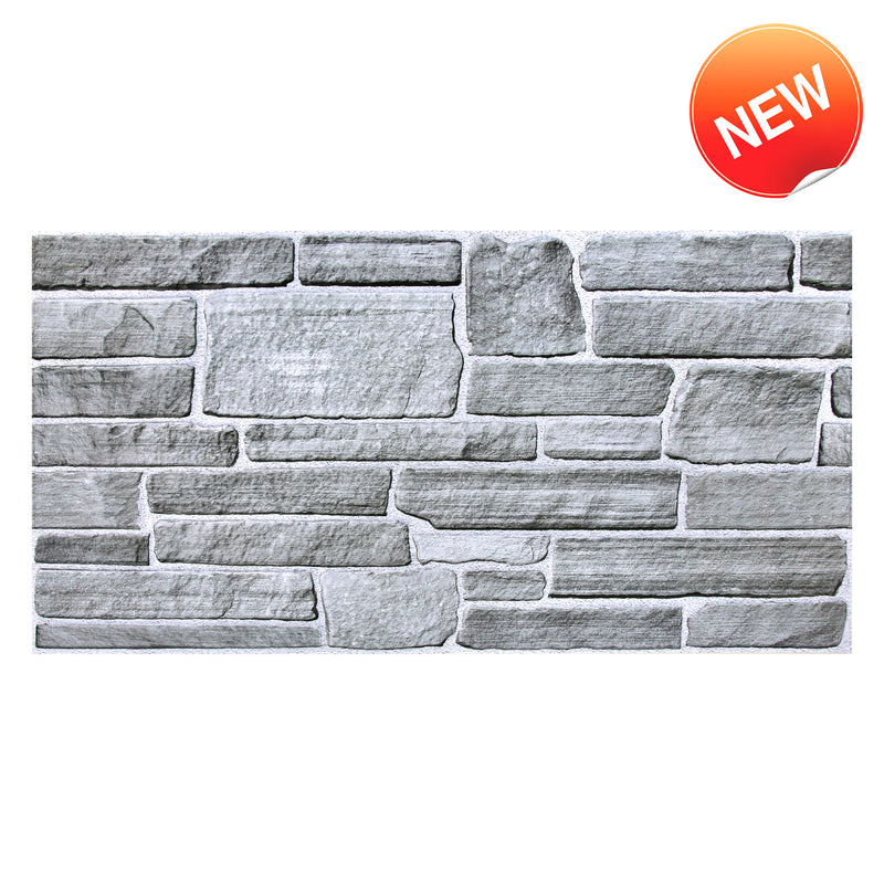 3D Grey Stone Wall Panels Peel and Stick -Large Size