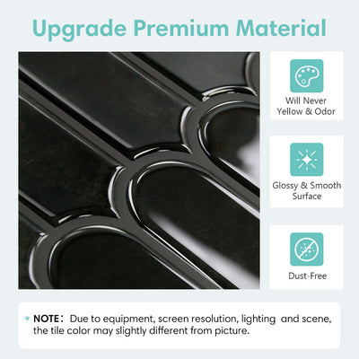 Black Fish Scale Peel and Stick Backsplash Tile - Thicker Design