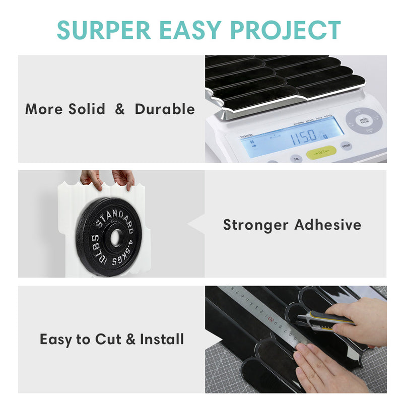 Black Fish Scale Peel and Stick Backsplash Tile - Thicker Design