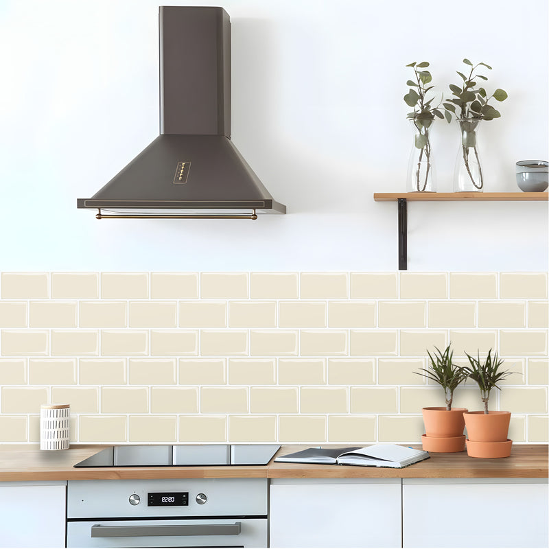 Light Yellow Subway Peel and Stick Backsplash Tile – Commomy