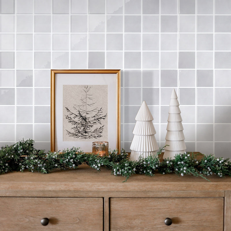 Gray Square Peel and Stick Backsplash Tile - Thicker Design